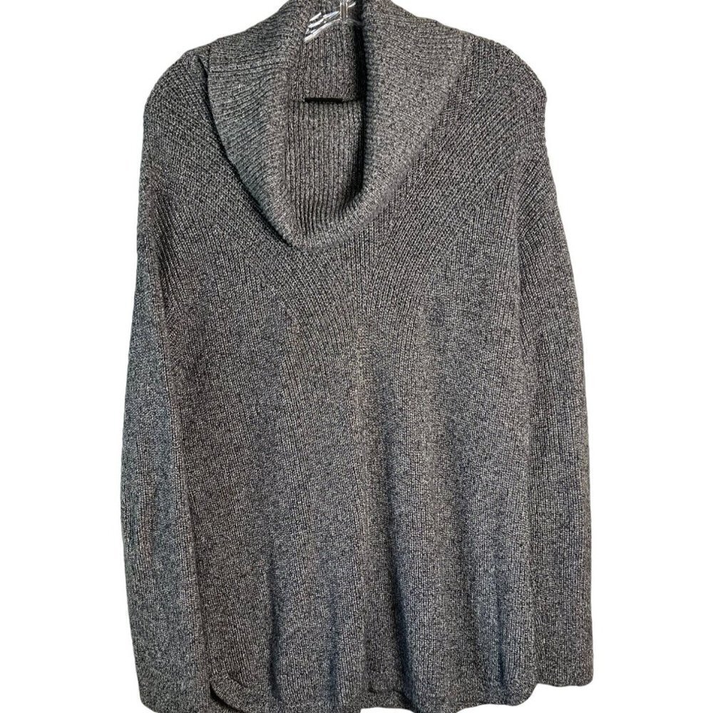 TALBOTS Women's Gray Cowl Neck Ribbed Sweater Size L